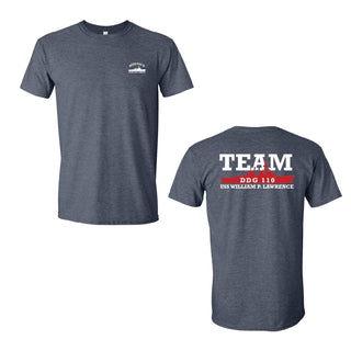 Never Give In Short Sleeve Shirt - USS William P Lawrence Family Readiness Group