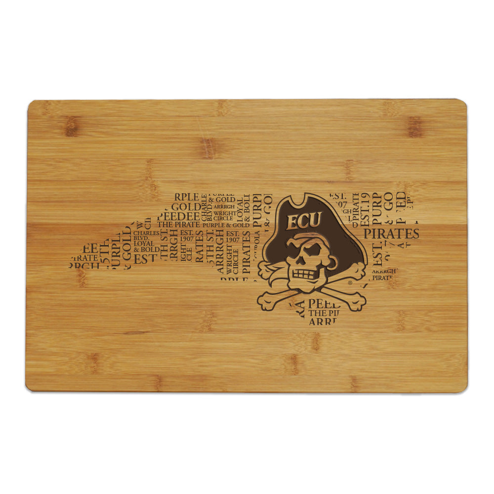 ECU® Athletics State Logo Engraved Bamboo Cutting Board