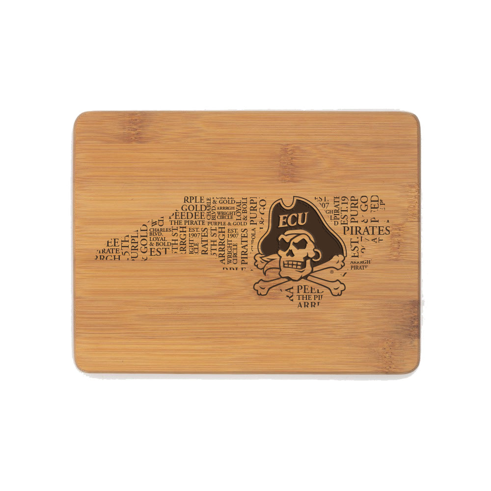 ECU® Athletics State Logo Engraved Mini Bamboo Cutting Board