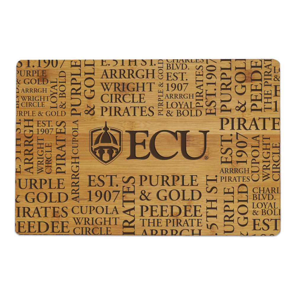 ECU® Word Art Engraved Bamboo Cutting Board
