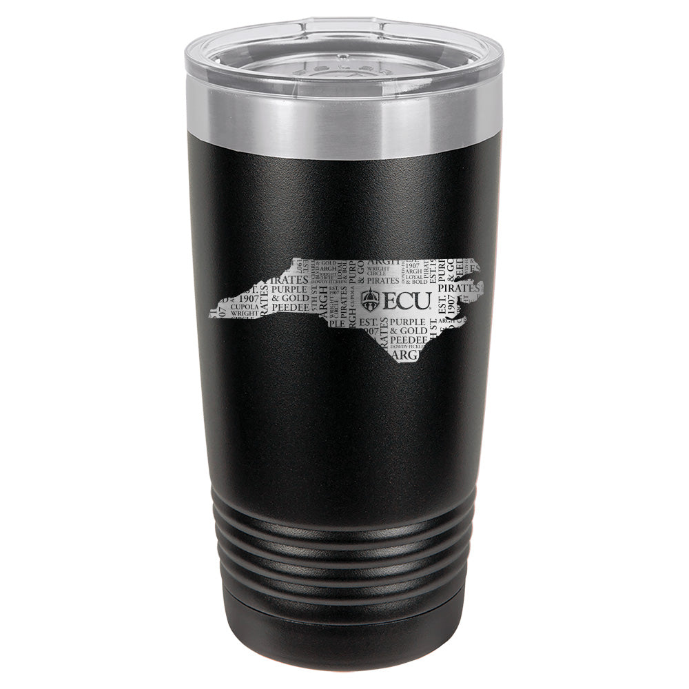 ECU® State Word Art Logo Ribbed Tumbler