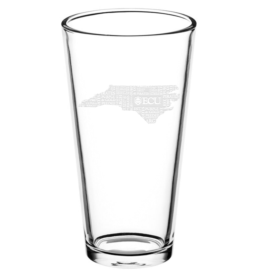 ECU® State Word Art Engraved Logo Glass