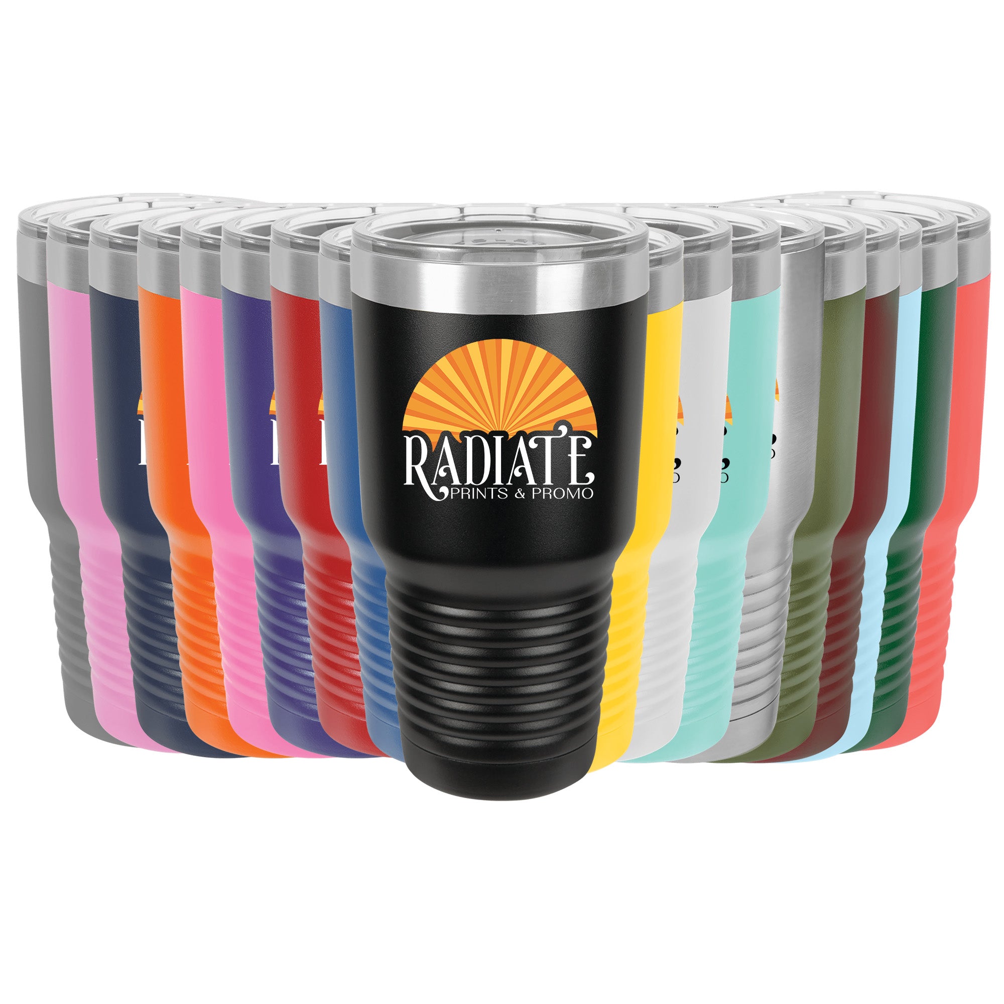 Printed Logo Insulated Ribbed Tumbler