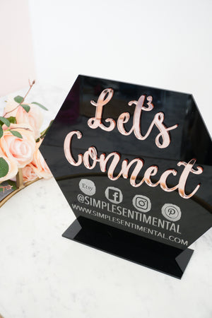 Social Media Tabletop Sign - Let's Connect