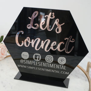 Social Media Tabletop Sign - Let's Connect