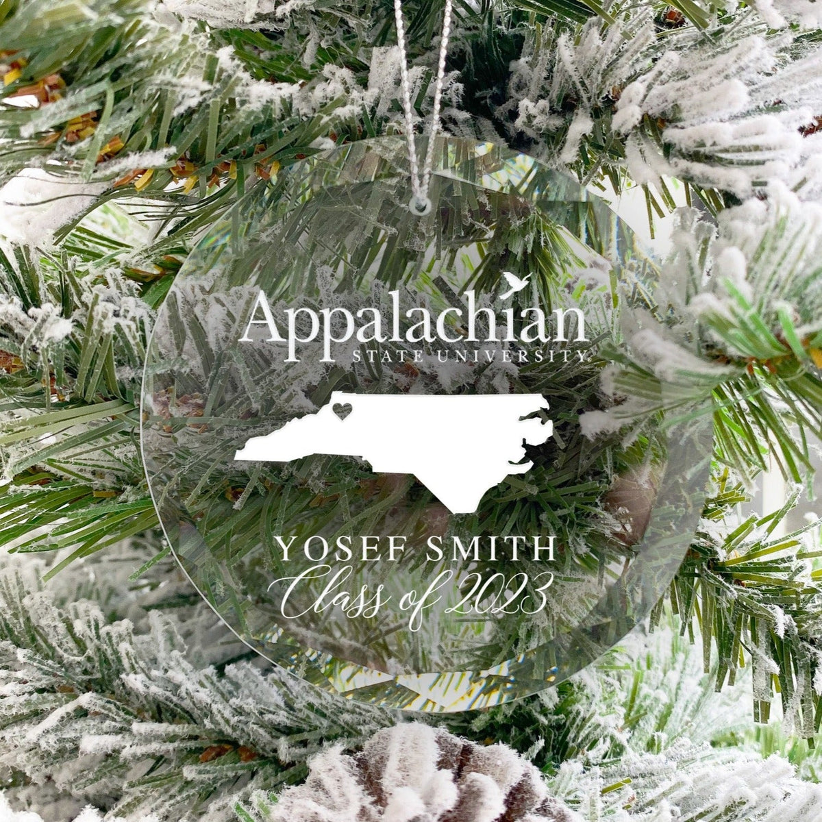 Appalachian State Glass Ornament