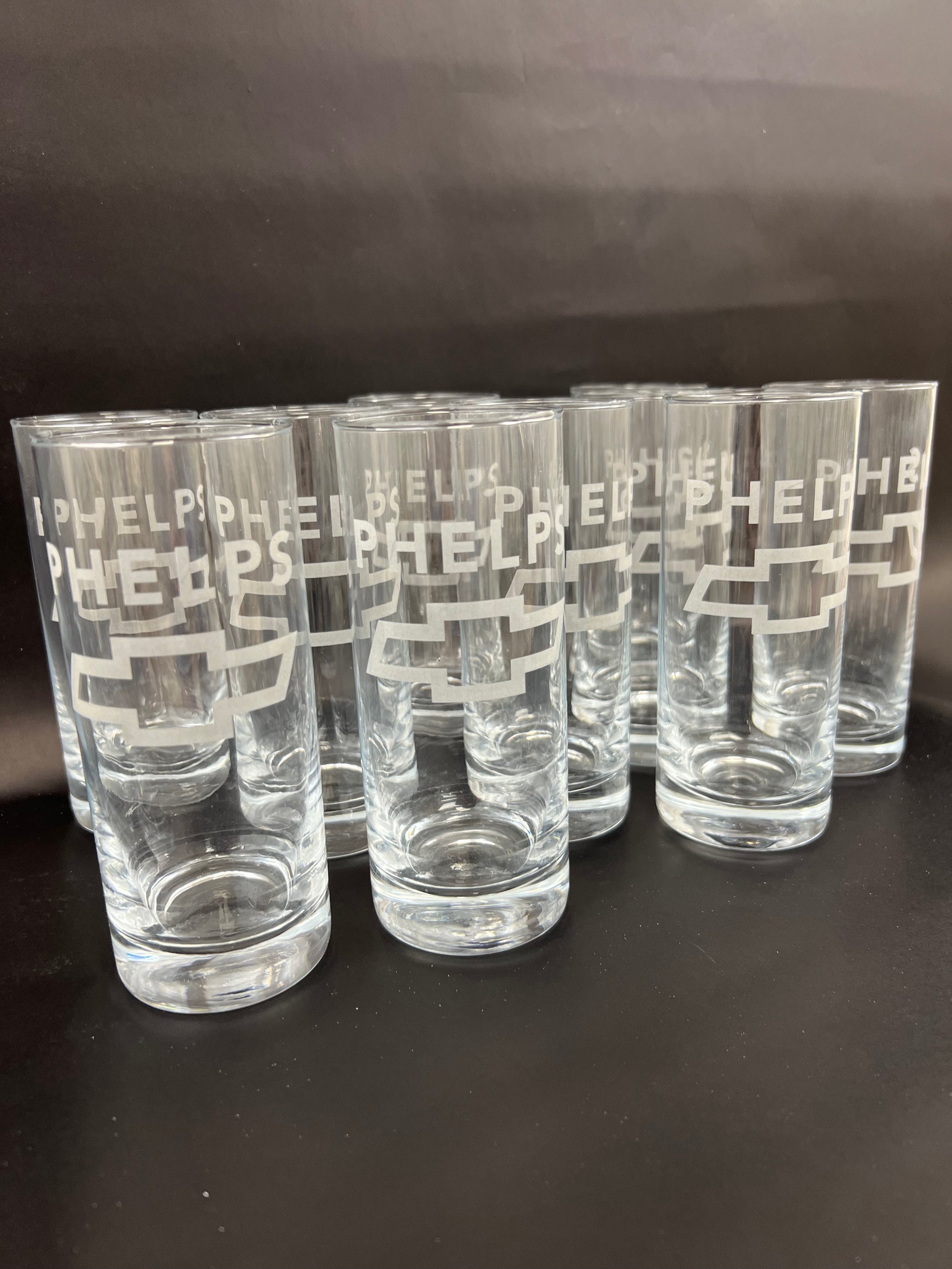 Engraved Logo Straight Up Glass
