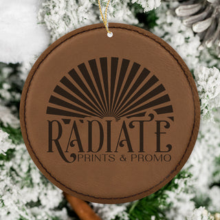 Engraved Leatherette Ornament - Round