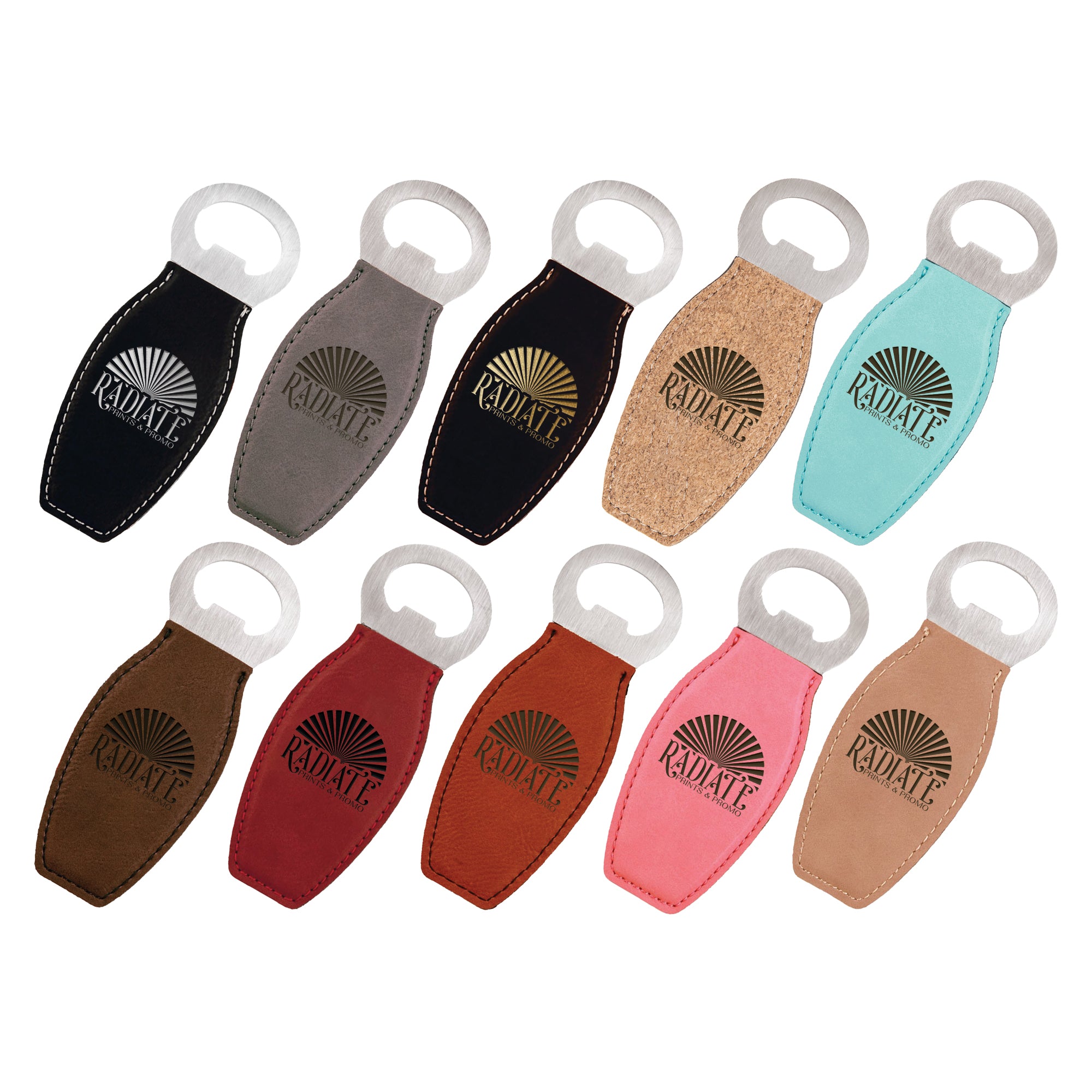 Engraved Leatherette Bottle Opener Magnet