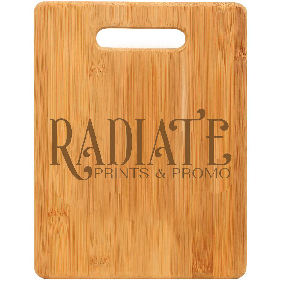 Engraved 11 1/2" x 8 3/4" Bamboo Cutting Board with Handle