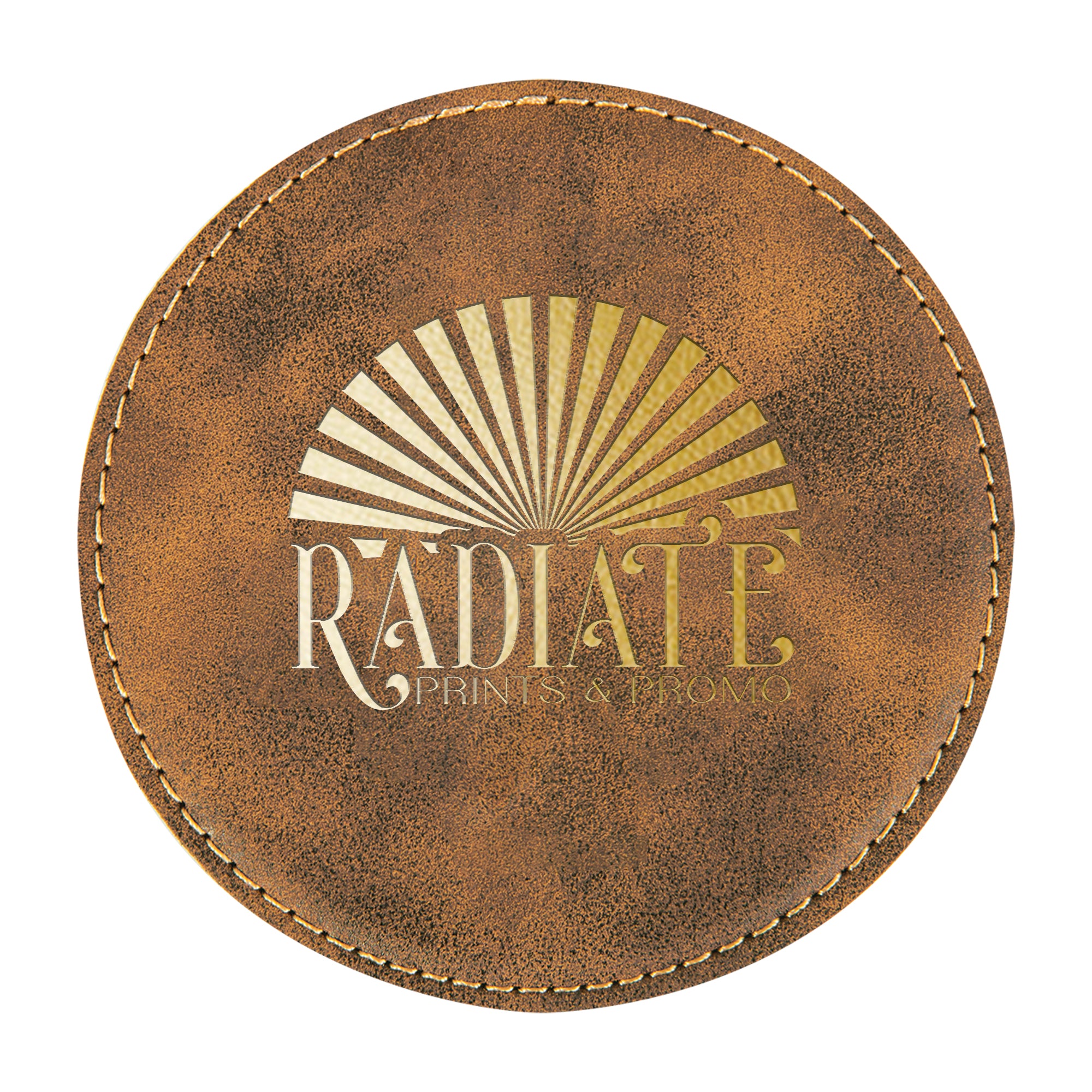 Engraved Leatherette Coaster - Round