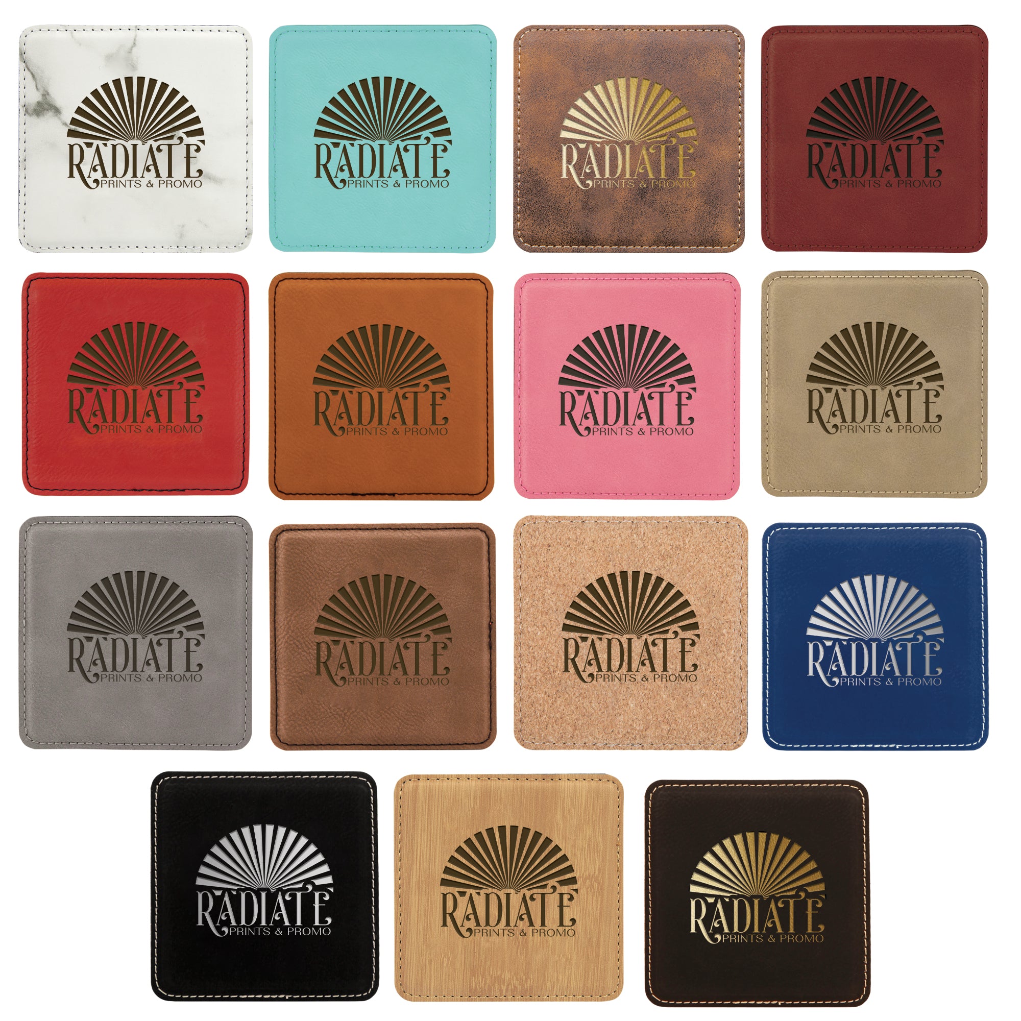 Engraved Leatherette Coaster - Square